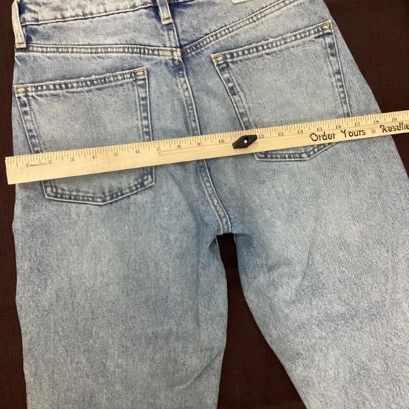 Zara Acid Wash Jeans Size 6 Frayed Bottom Hem - Picture 9 of 10